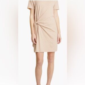 Vince Classic Stripe Side Tie Dress‎ Small XS-Beige/White MSRP $225